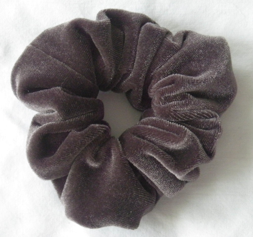 Charcoal Velvet Hair Scrunchies - Small