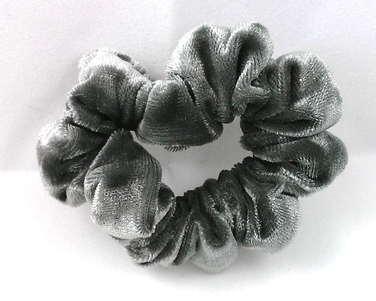 Charcoal  Crushed Velvet Hair Scrunchies - Twiggy Scrunchies