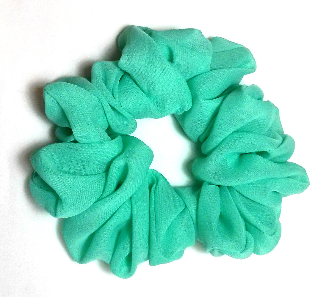 Mint Chiffon Hair Scrunchy - Full