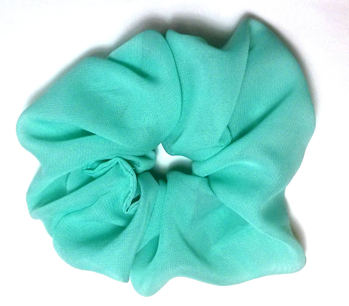 Mint Chiffon Hair Scrunchy - Large