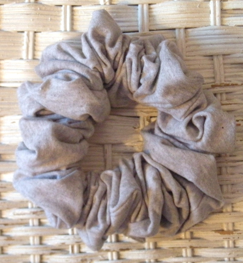 Heather Gray Cotton Jersey Hair Scrunchy - Full