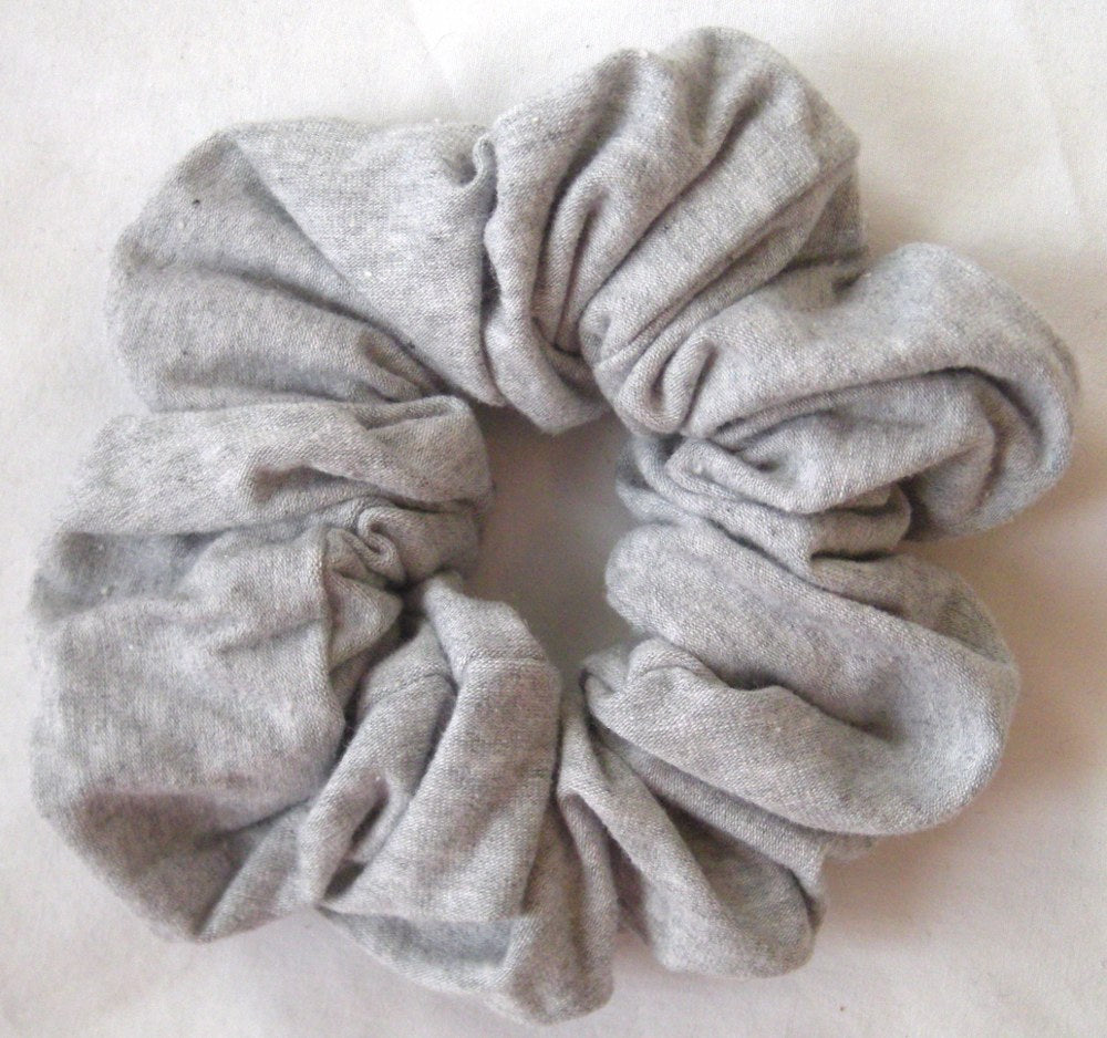 Heather Gray Cotton Jersey Hair Scrunchy - Regular