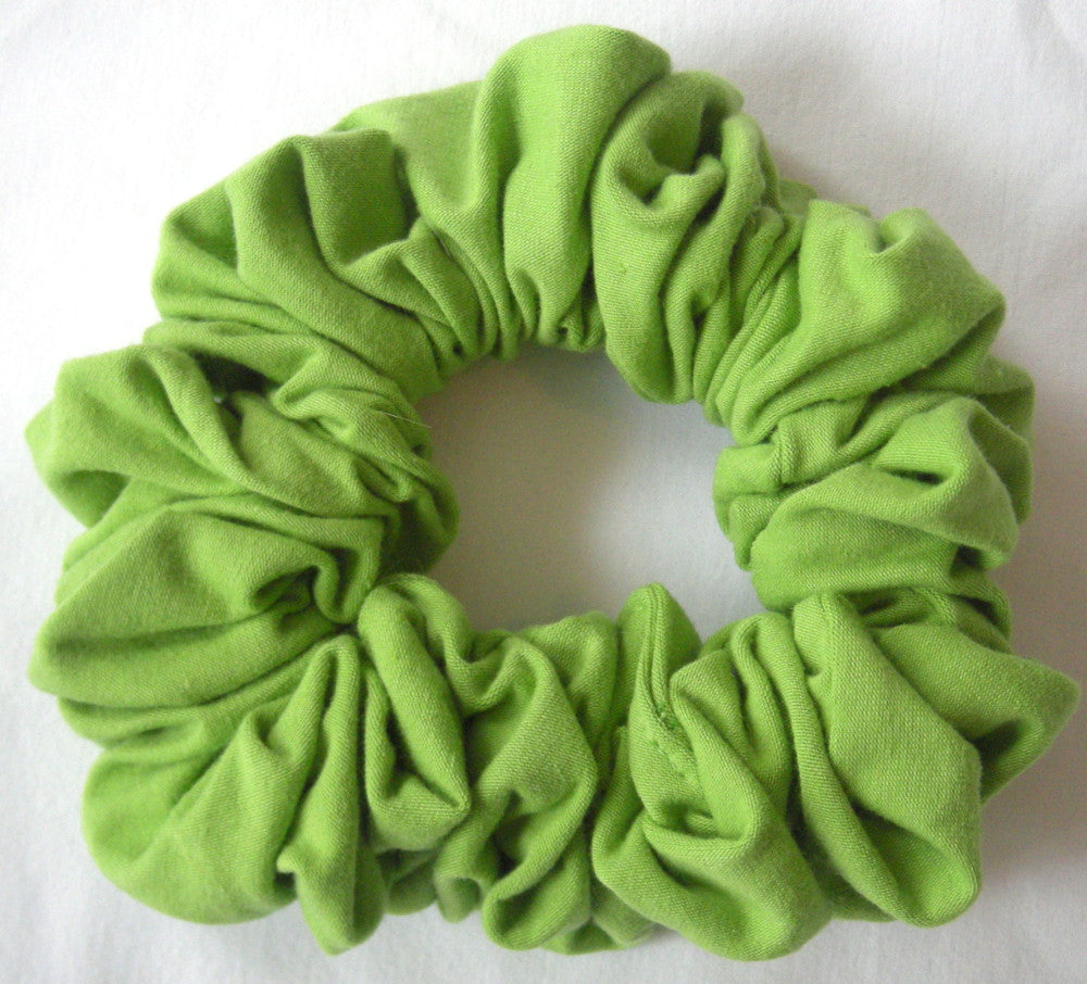 Lime Cotton Jersey Hair Scrunchy - Full