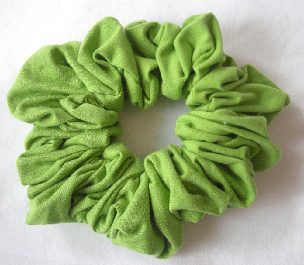 Lime Cotton Jersey Hair Scrunchy - Jumbo
