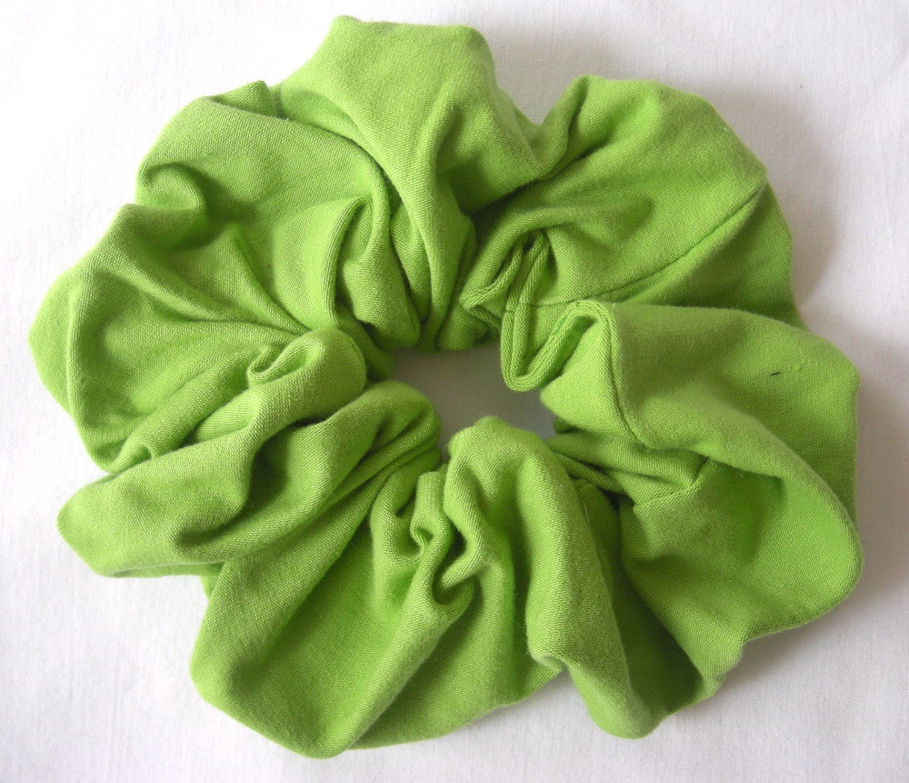 Lime Cotton Jersey Hair Scrunchy - Large