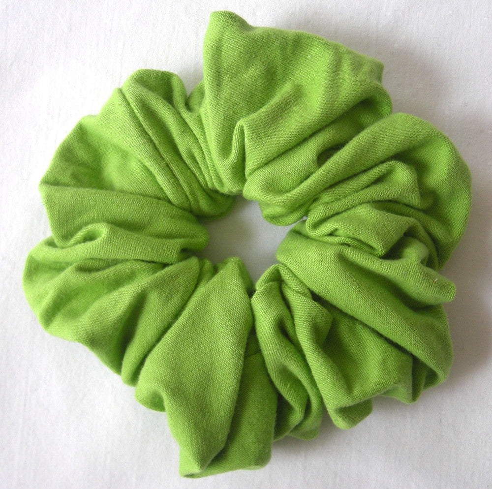 Lime Cotton Jersey Hair Scrunchy - Regular