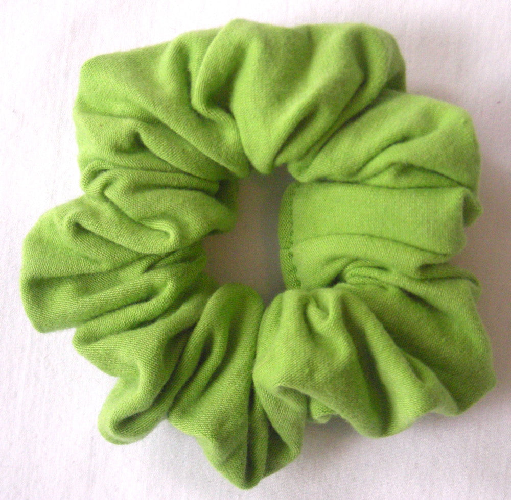 Lime Cotton Jersey Hair Scrunchy - Small