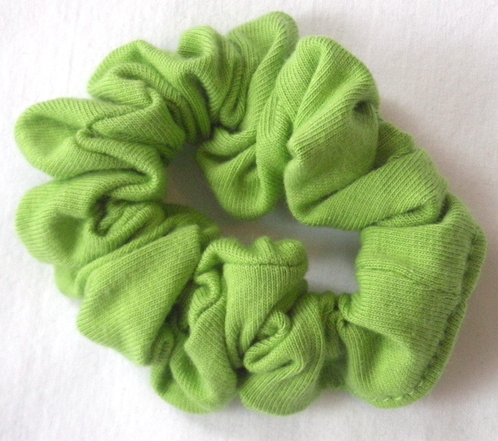 Lime Cotton Jersey Hair Scrunchy - Twiggy Scrunchies