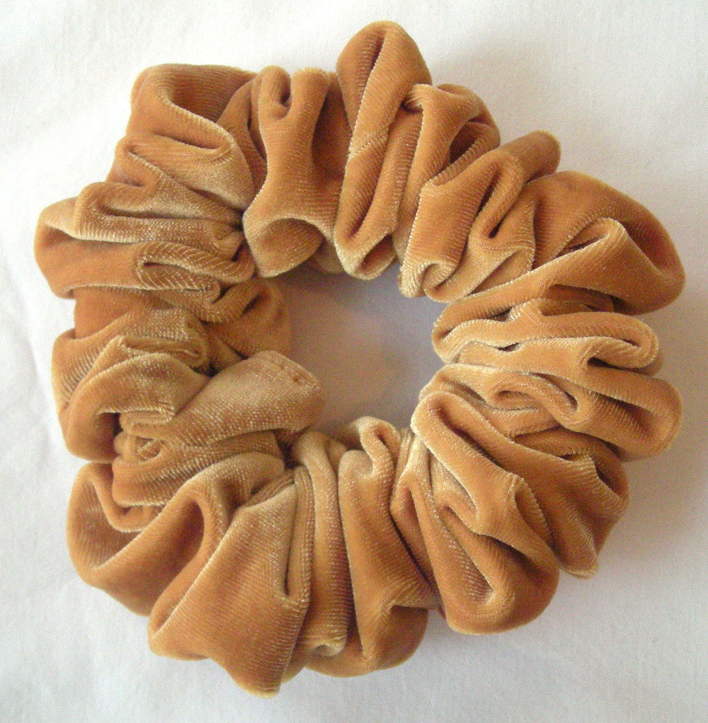 Gold Velvet Hair Scrunchies - Full
