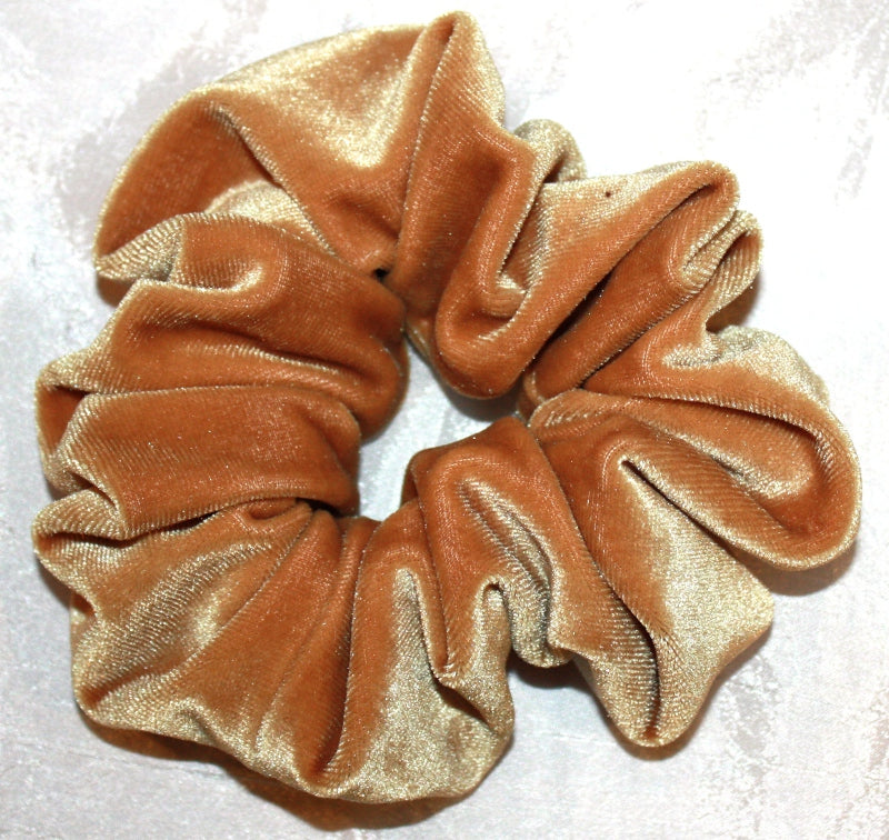 Gold Velvet Hair Scrunchies - Regular