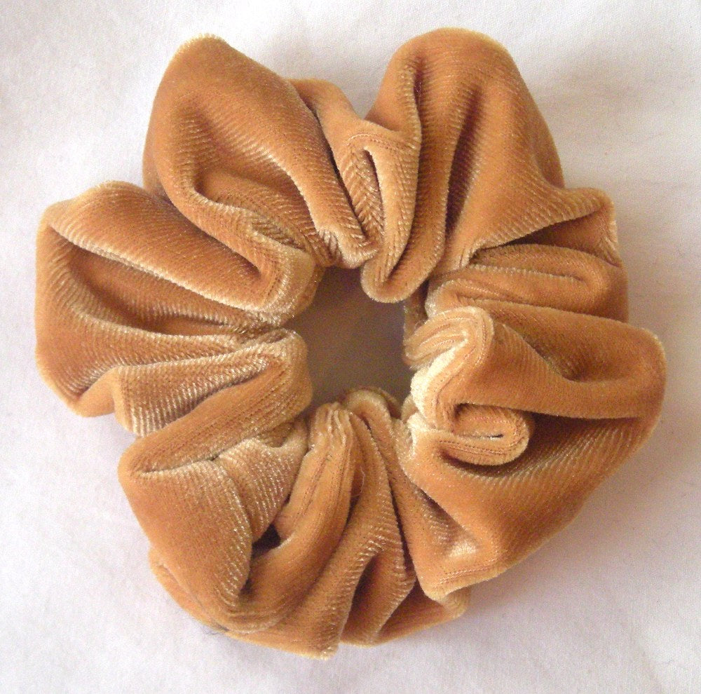Gold Velvet Hair Scrunchies - Small