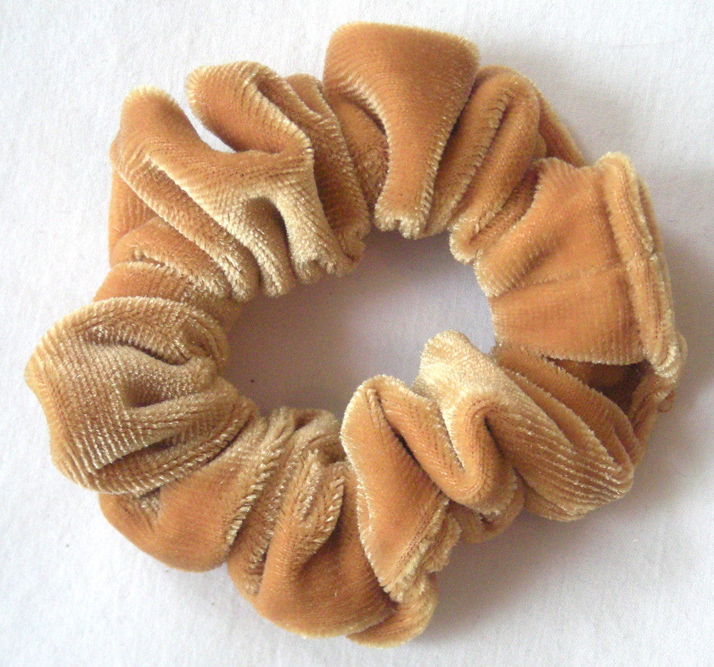 Gold Velvet Hair Scrunchies - Twiggy Scrunchies