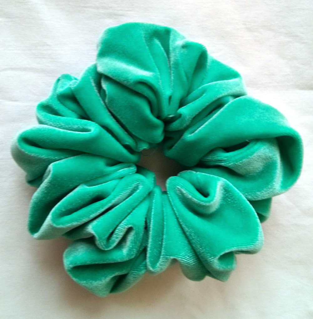 Seafoam- Light Green Velvet Hair Scrunchy - Jumbo