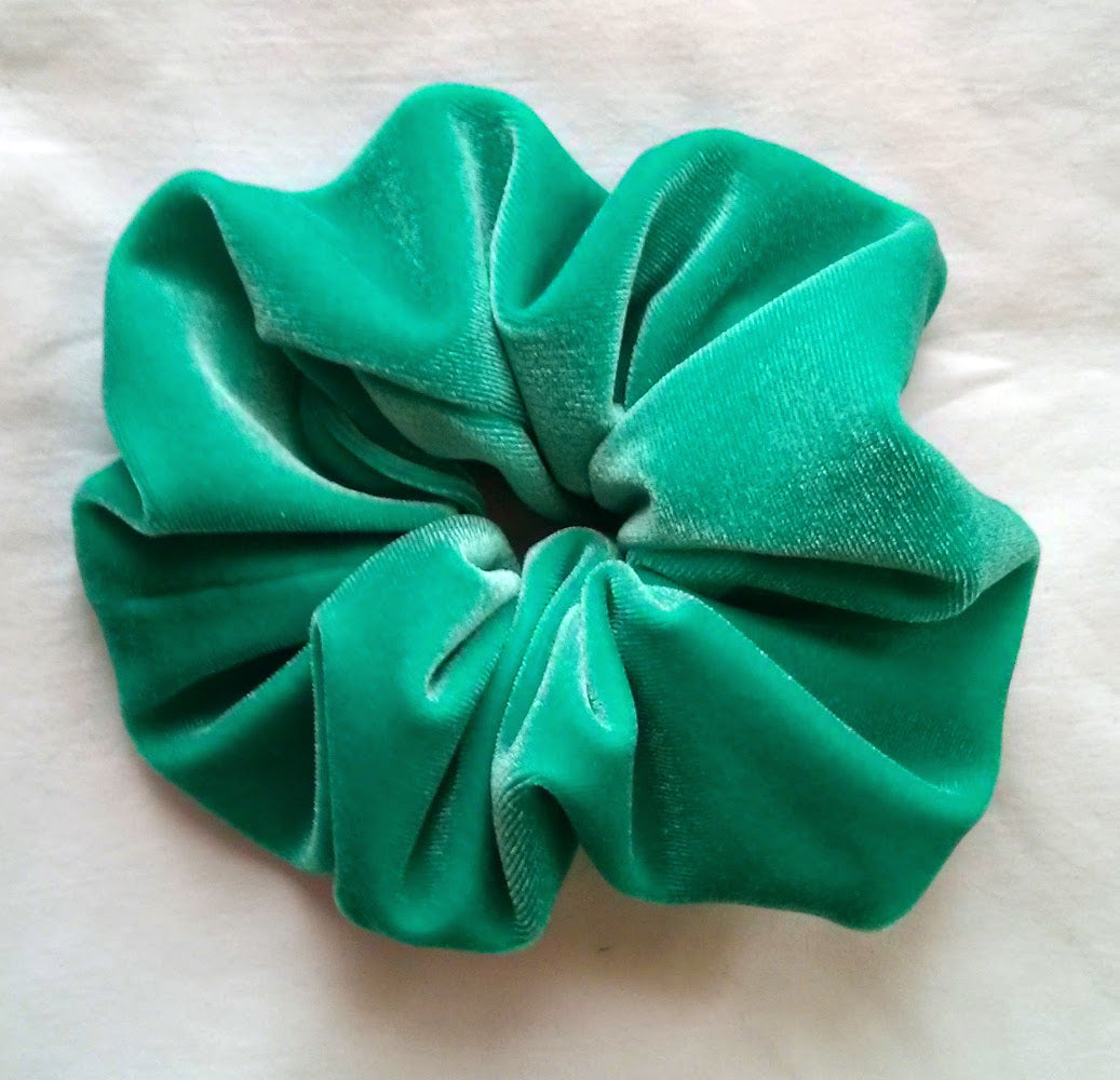Seafoam- Light Green Velvet Hair Scrunchy - Large