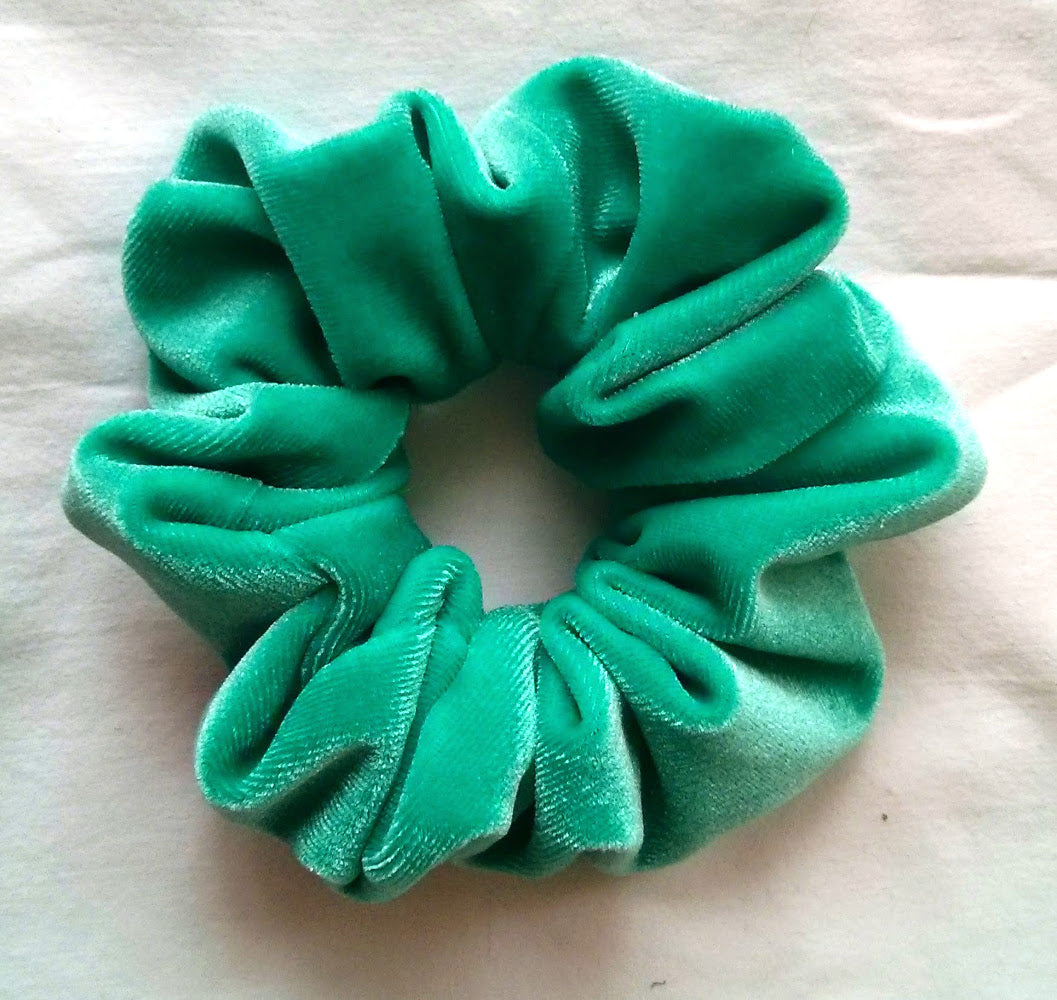 Seafoam- Light Green Velvet Hair Scrunchy - Regular