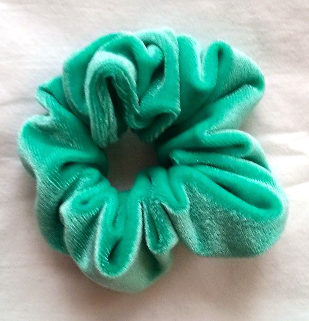 Seafoam- Light Green Velvet Hair Scrunchy - Small