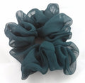Hunter Green Chiffon Hair Scrunchy - Full