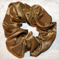 Dark Gold Taffeta Hair Scrunchy - Regular