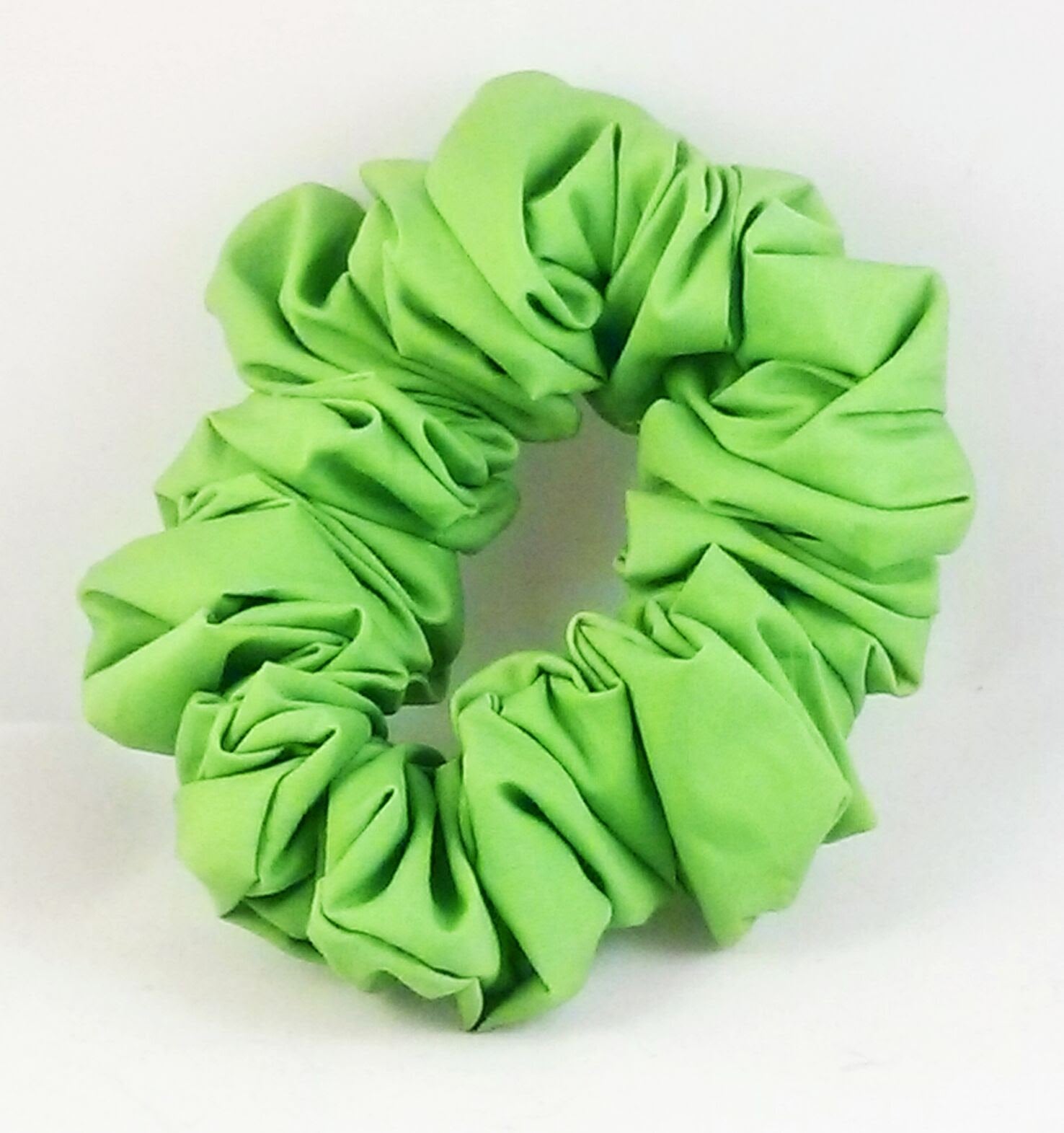 Solid Green Cotton Hair Scrunchy - Full