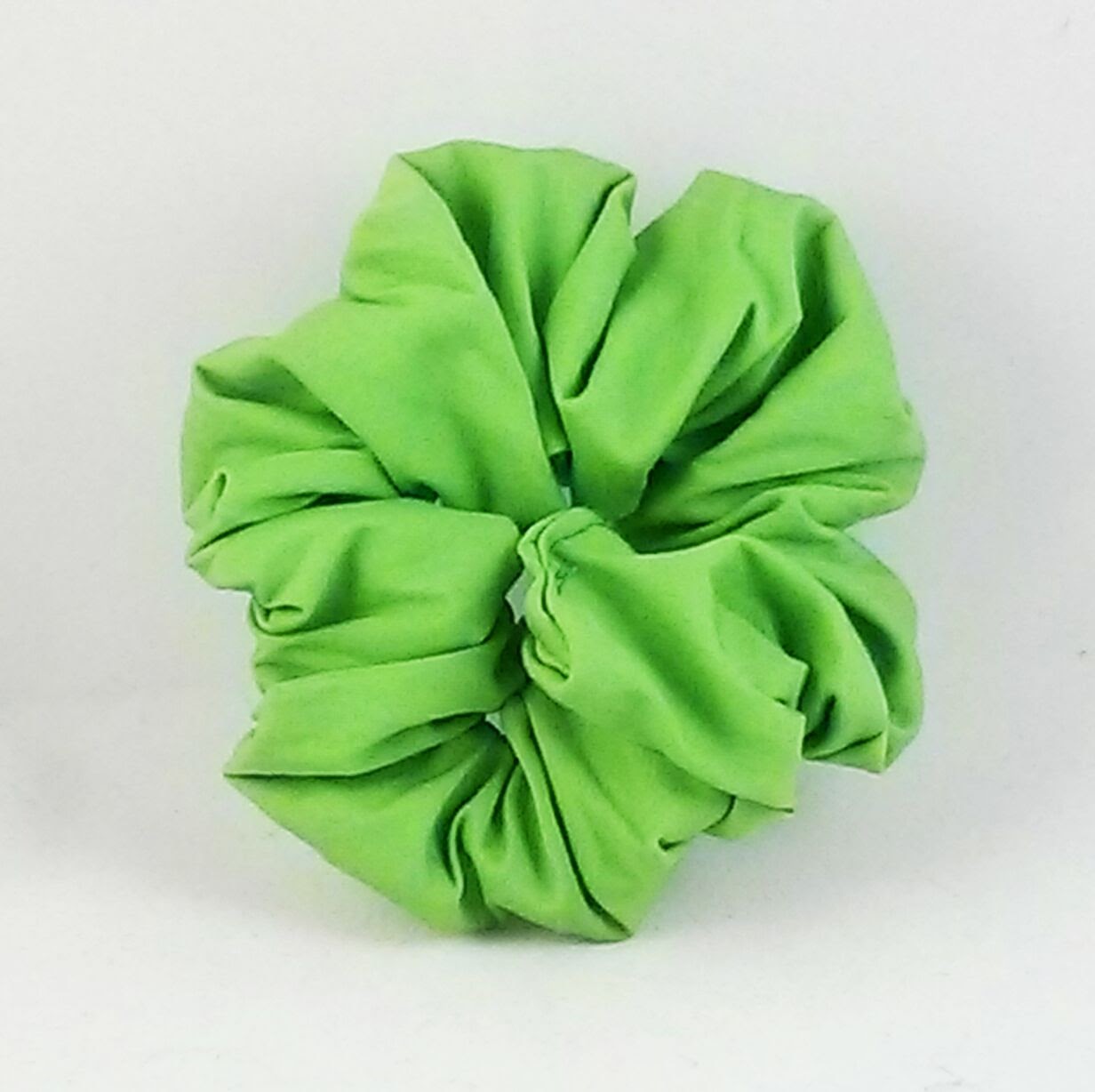 Solid Green Cotton Hair Scrunchy - Small