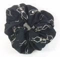 Dancing Skeletons on black cotton Scrunchy - Regular