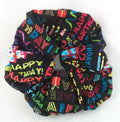 Happy Birthday on Black Cotton Scrunchy - Regular