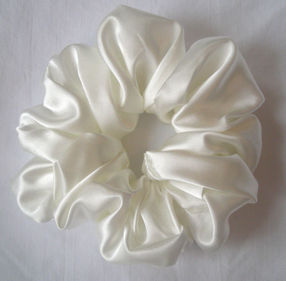 Ivory Charmeuse Scrunchy - Jumbo
