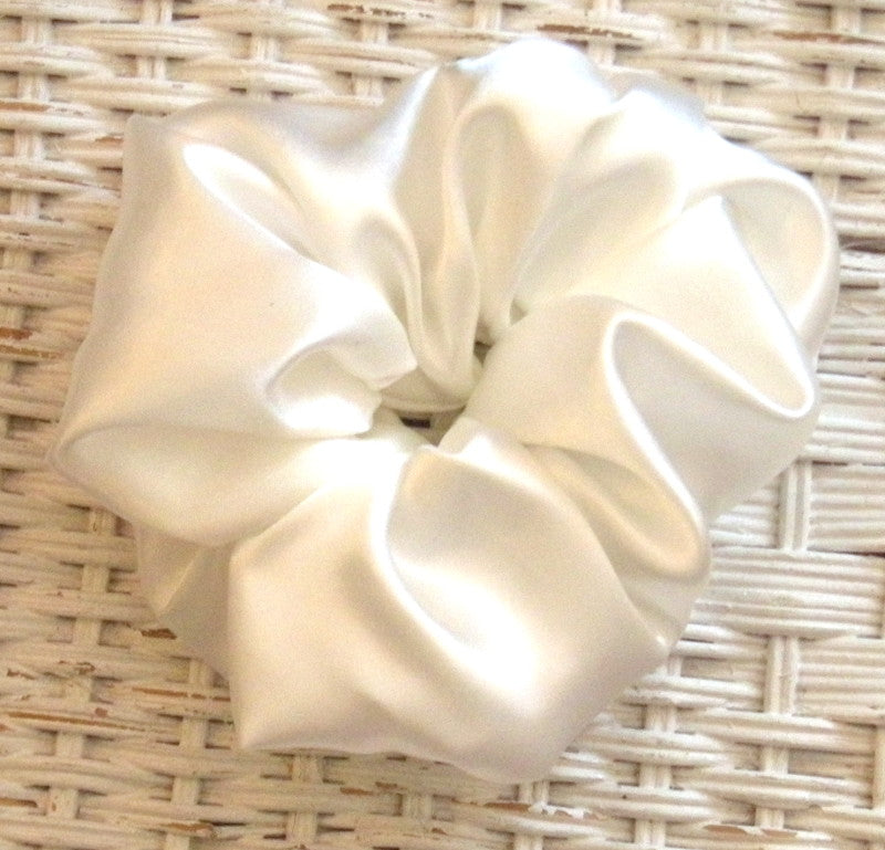 Ivory Charmeuse Scrunchy - Large