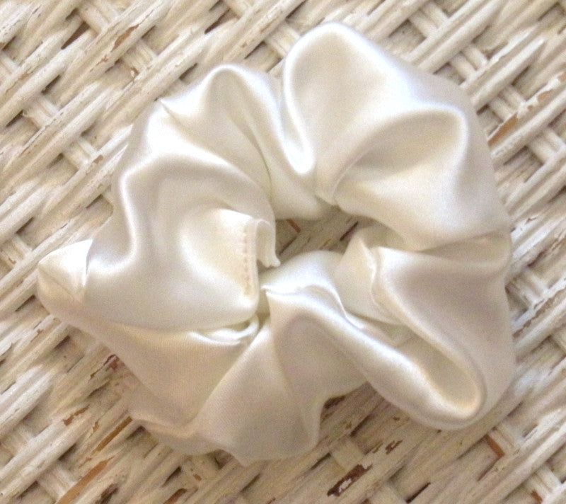 Ivory Charmeuse Scrunchy - Small