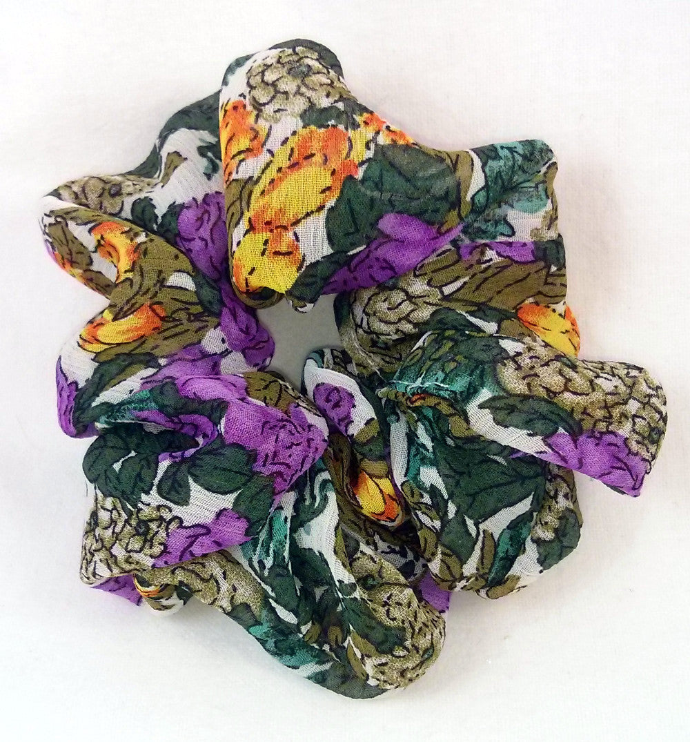 Azalea Floral Crinkle Chiffon Scrunchy-Regular