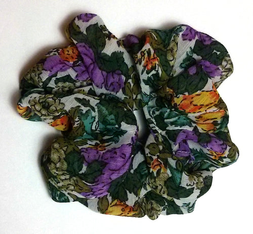 Azalea Floral Crinkle Chiffon Scrunchy-Regular