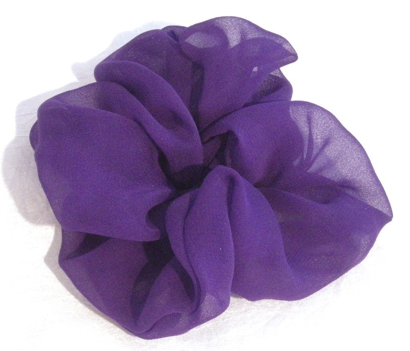 Purple Silk Chiffon Scrunchies - Regular
