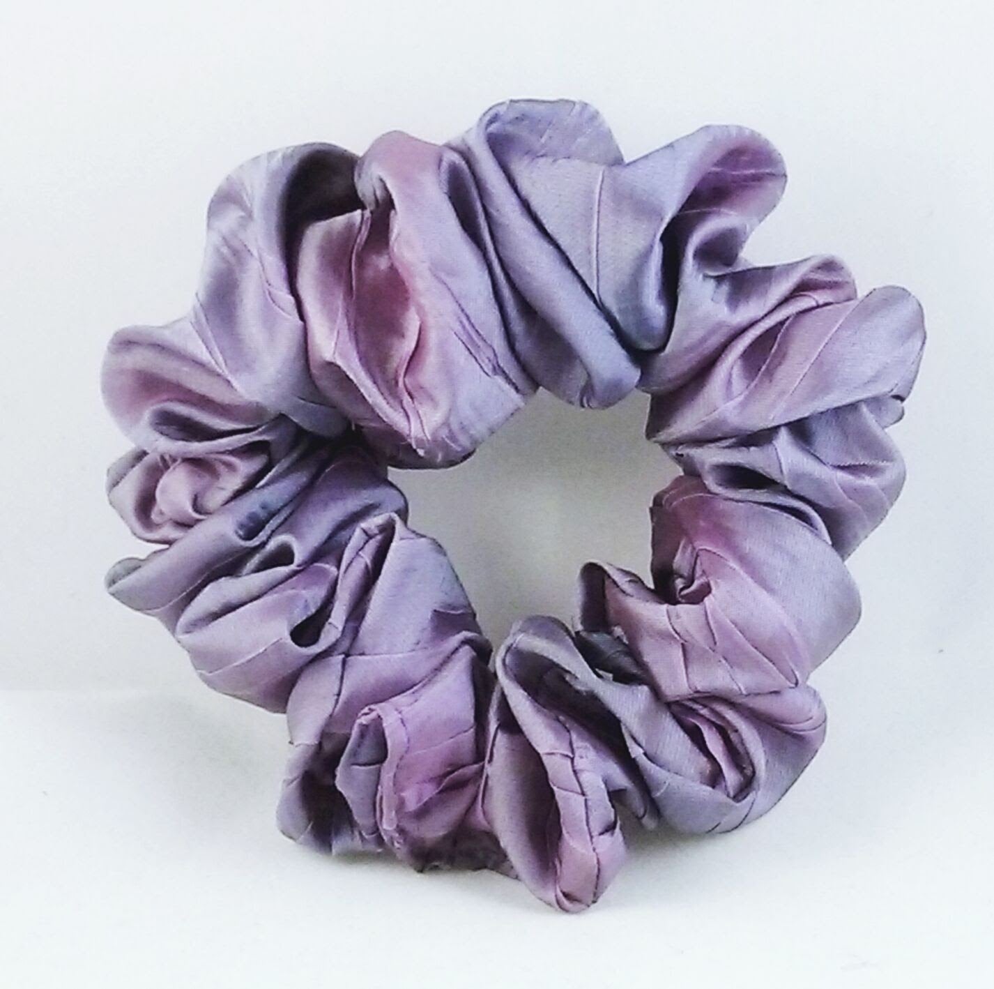 Purple and Lilac Crinkle Taffeta Ponytail Holder - Full