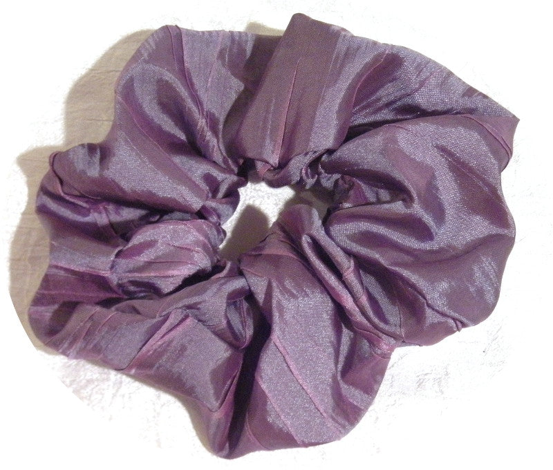 Purple and Lilac Crinkle Taffeta Ponytail Holder - Large