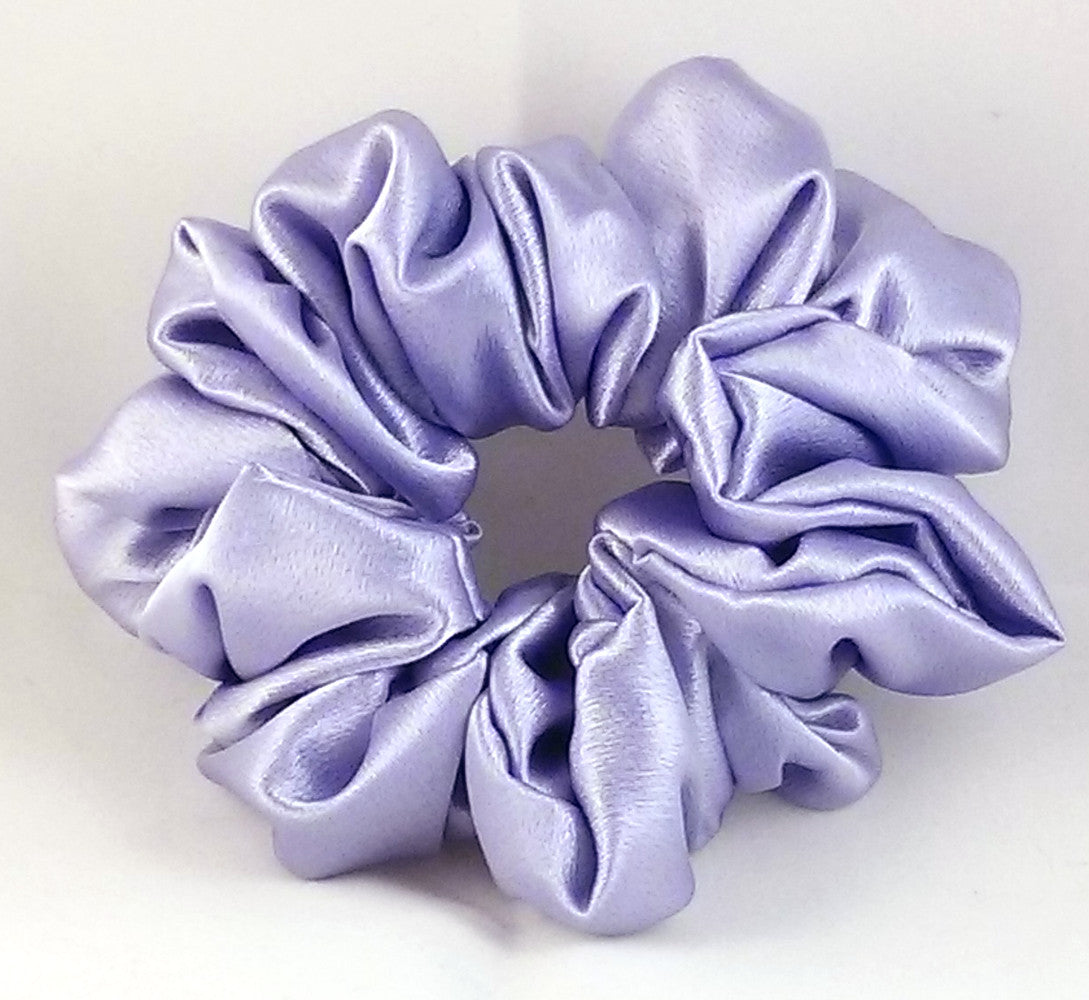 Lavender Satin Hair Scrunchy - Full