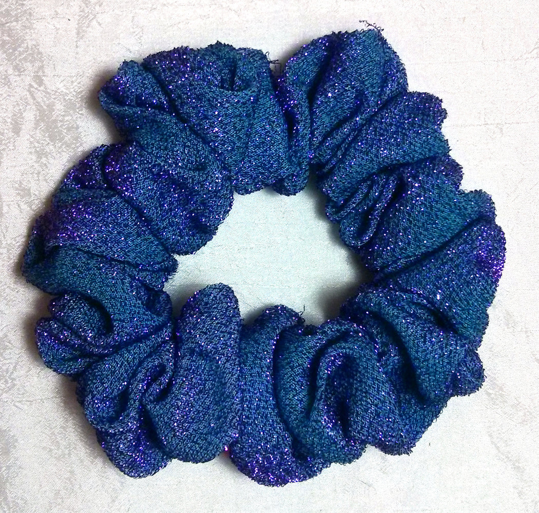 Turquoise and Lavender Glitter Scrunchie - Full
