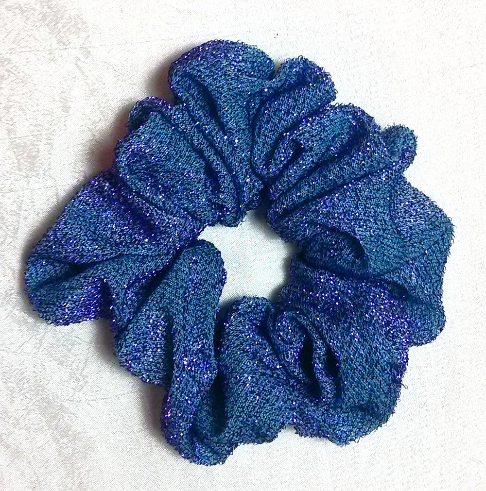 Turquoise and Lavender Glitter Scrunchie - Regular