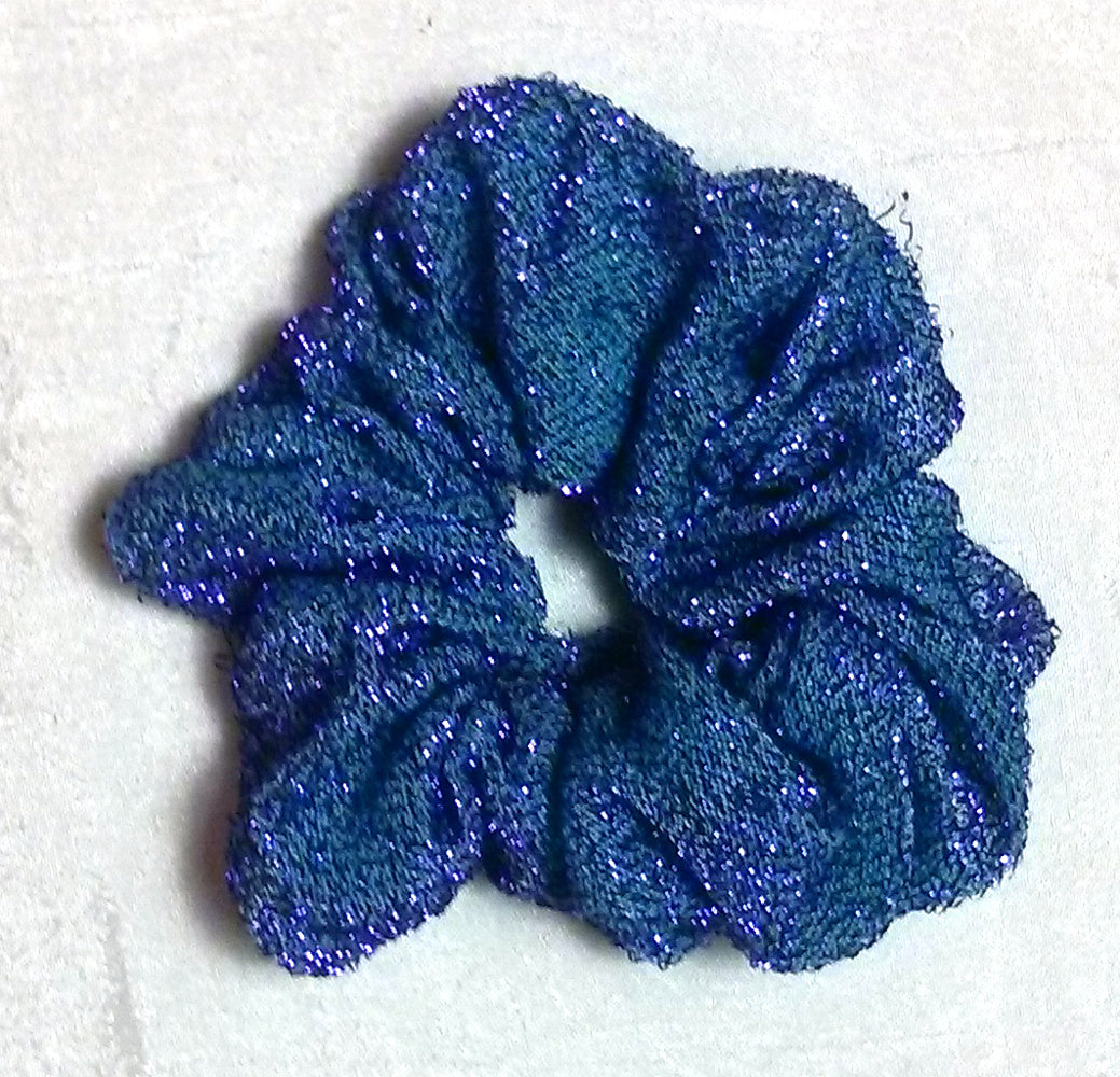 Turquoise and Lavender Glitter Scrunchie - Small