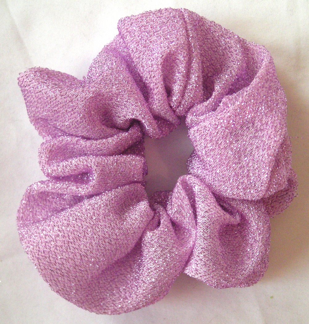 Light Lilac Sparkly Scrunchy - Large