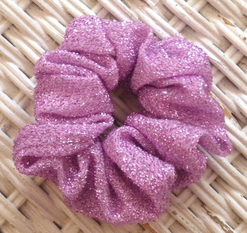 Light Lilac Sparkly Scrunchy - Small