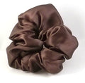 Chocolate Brown Silk Charmeuse Scrunchy - Regular