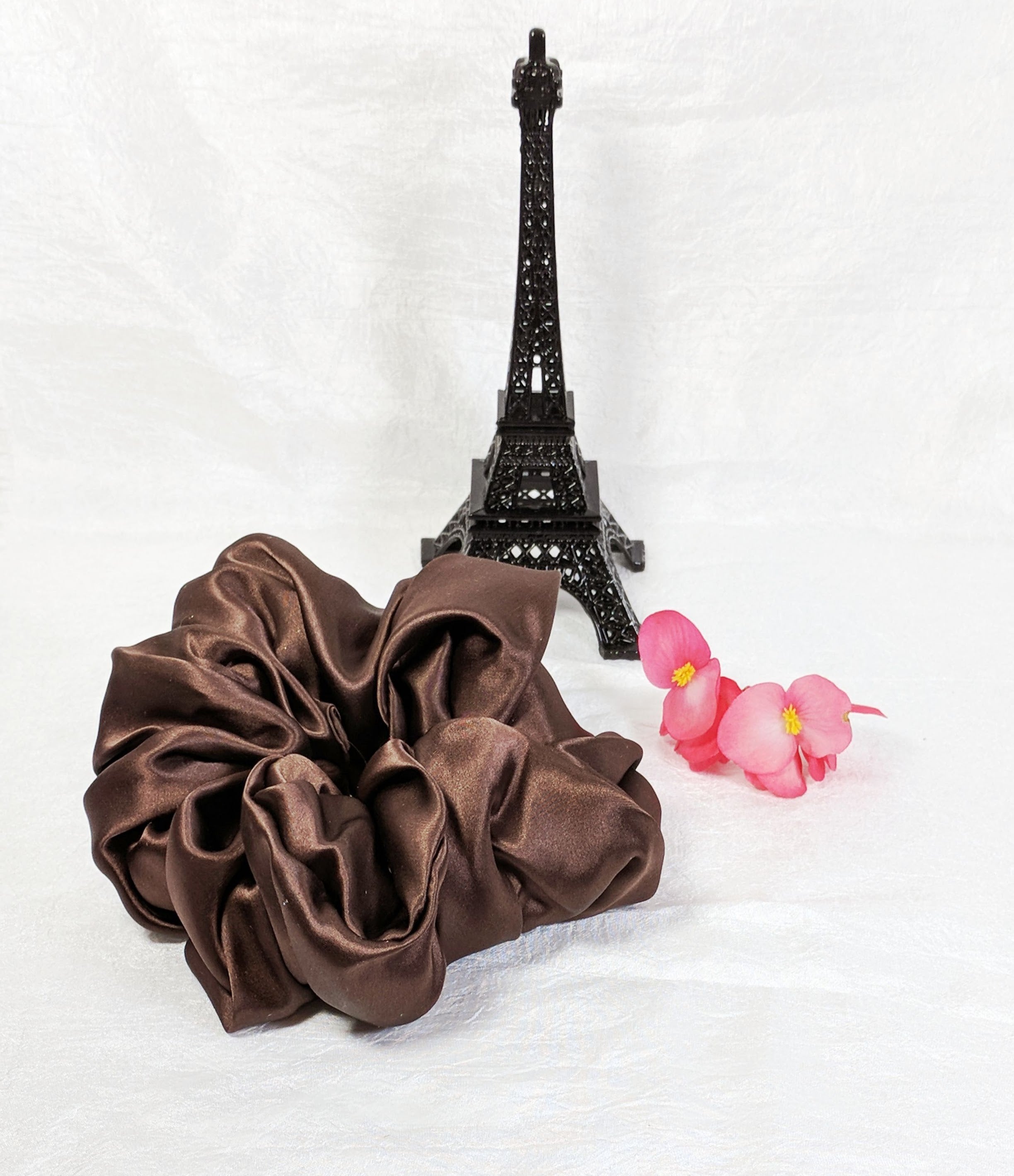 Chocolate Brown Silk Charmeuse Scrunchy - Jumbo