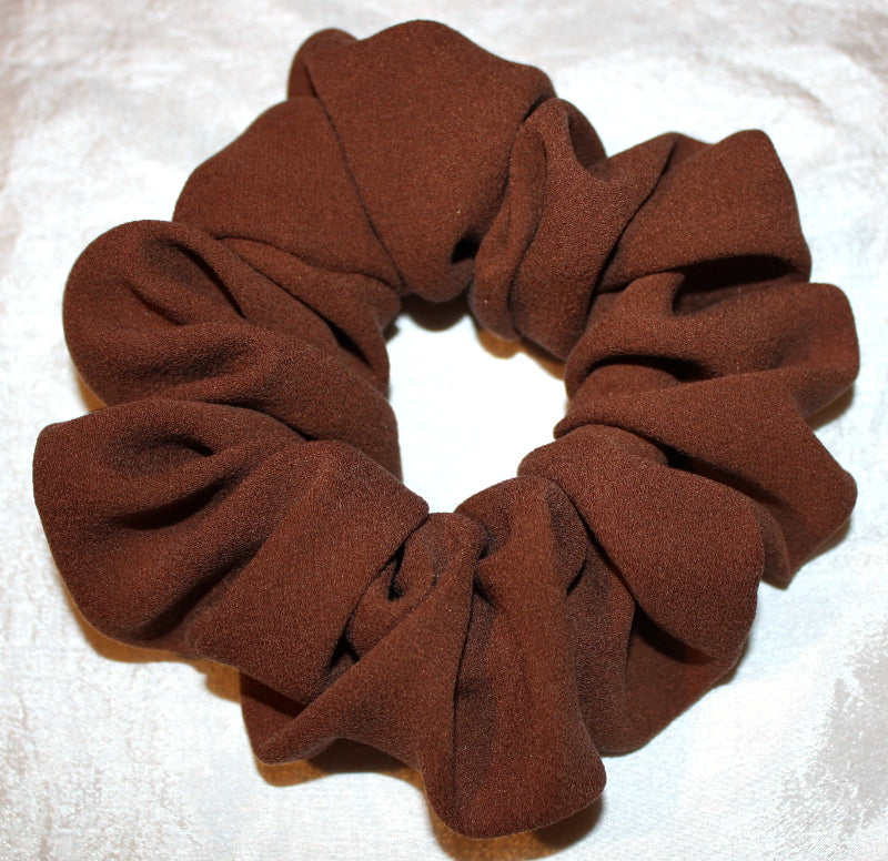 Light Brown Silk Georgette Scrunchy - Full