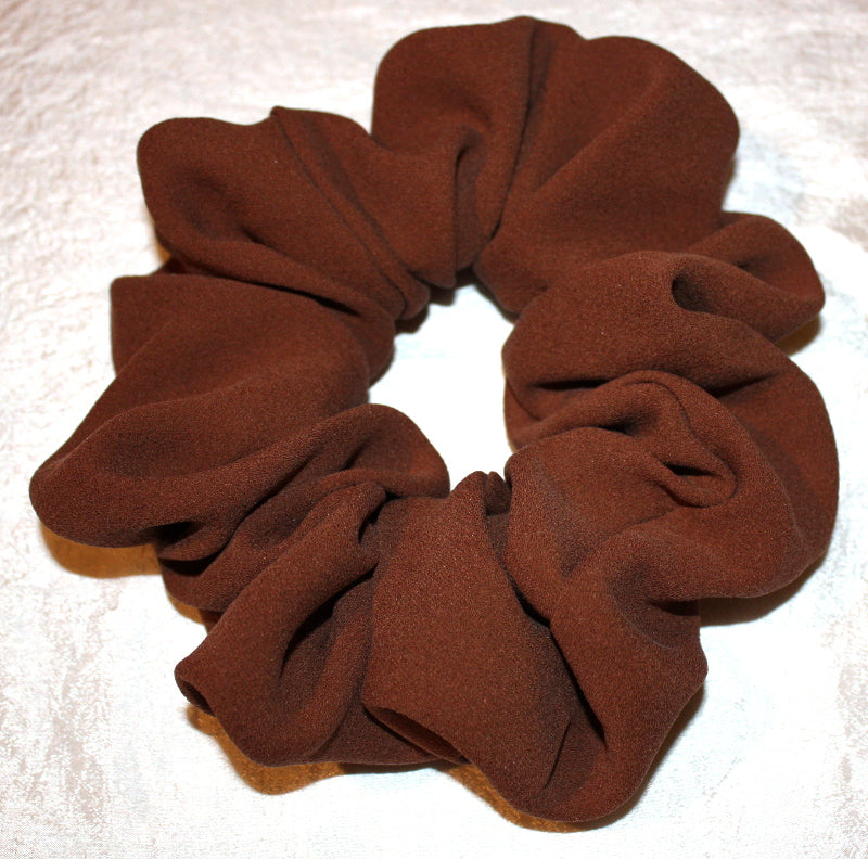 Light Brown Silk Georgette Scrunchy - Jumbo