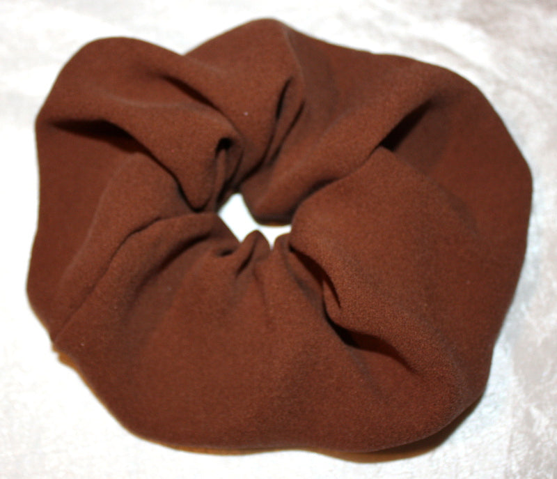 Light Brown Silk Georgette Scrunchy - Large