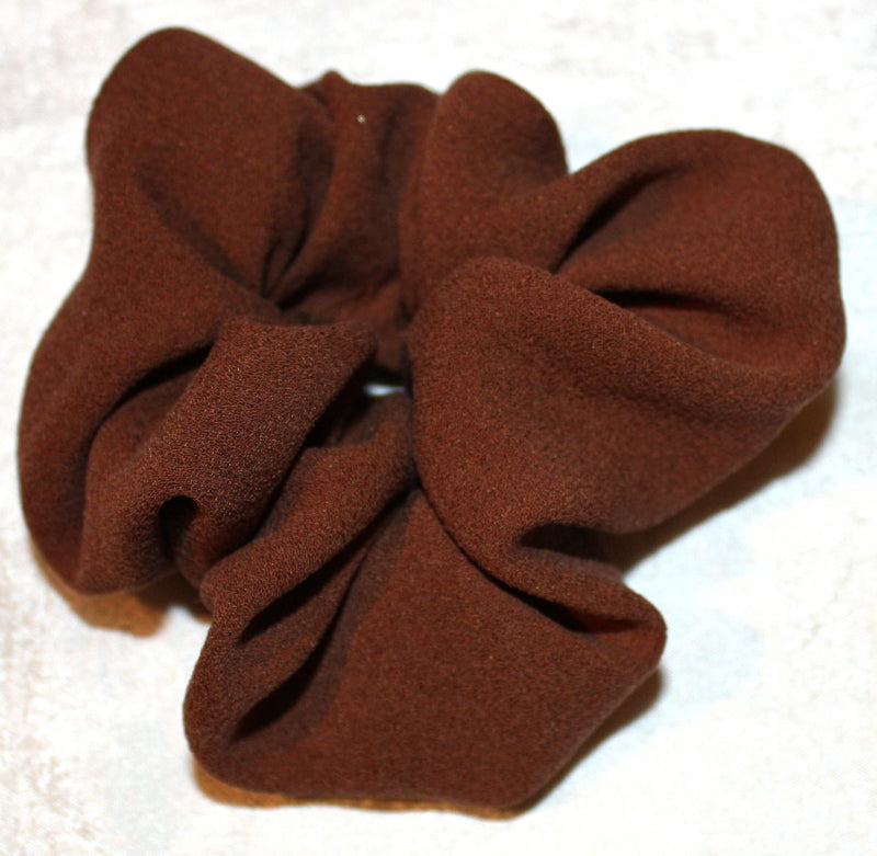 Light Brown Silk Georgette Scrunchy - Small