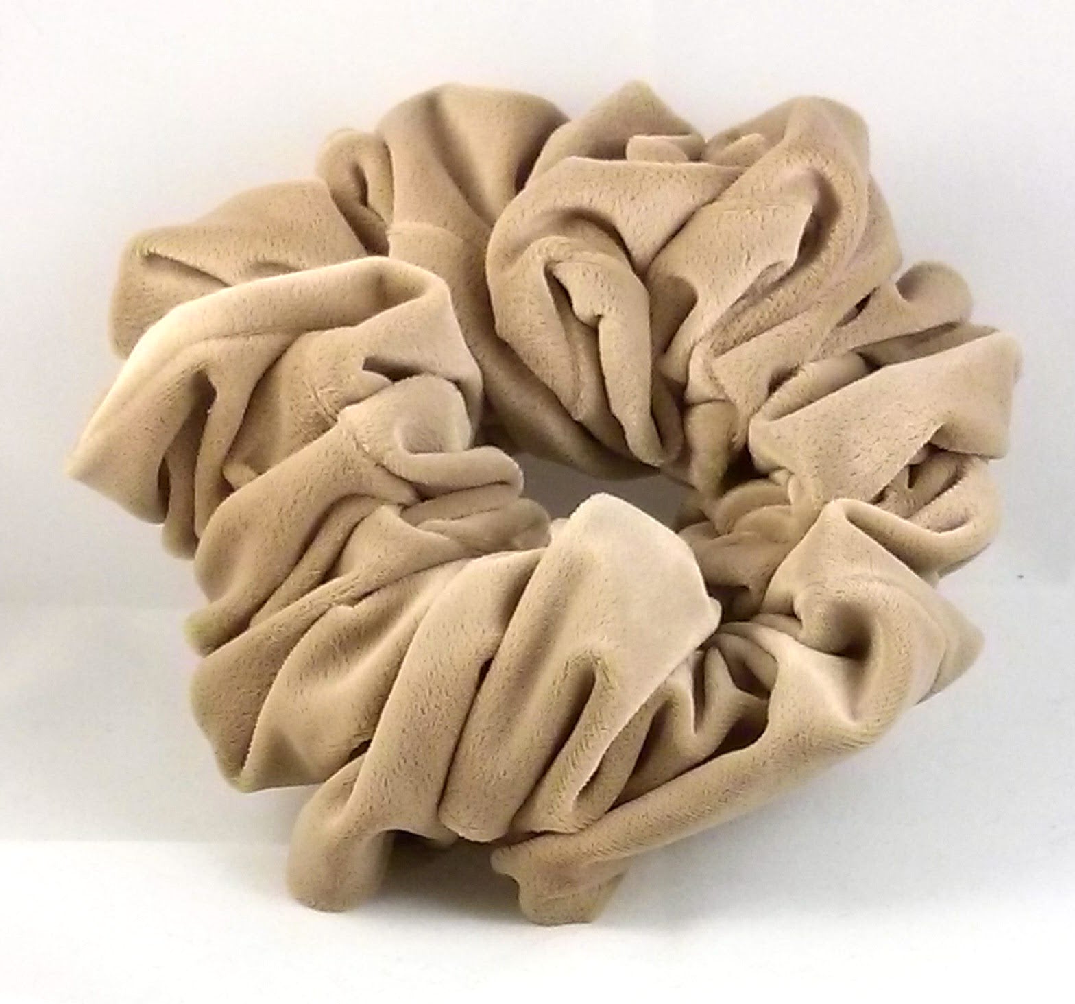 Light Tan Velvet Scrunchies - Jumbo