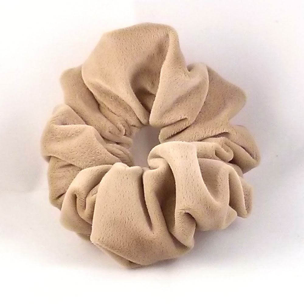 Light Tan Velvet Scrunchies - Regular