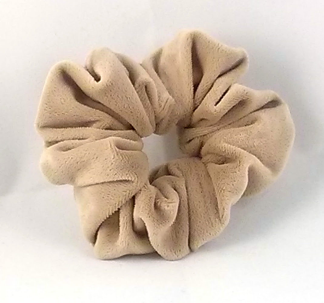 Light Tan Velvet Scrunchies - Small