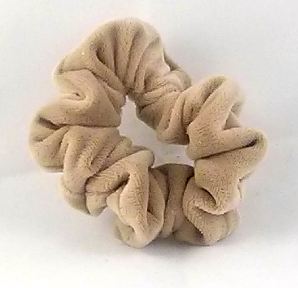 Light Tan Velvet Scrunchies - Twiggy Scrunchies